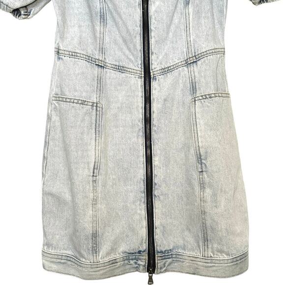 NWT OnTwelve Womens Heart Shaped Mini Denim Dress Light Wash Size Small - Picture 7 of 8